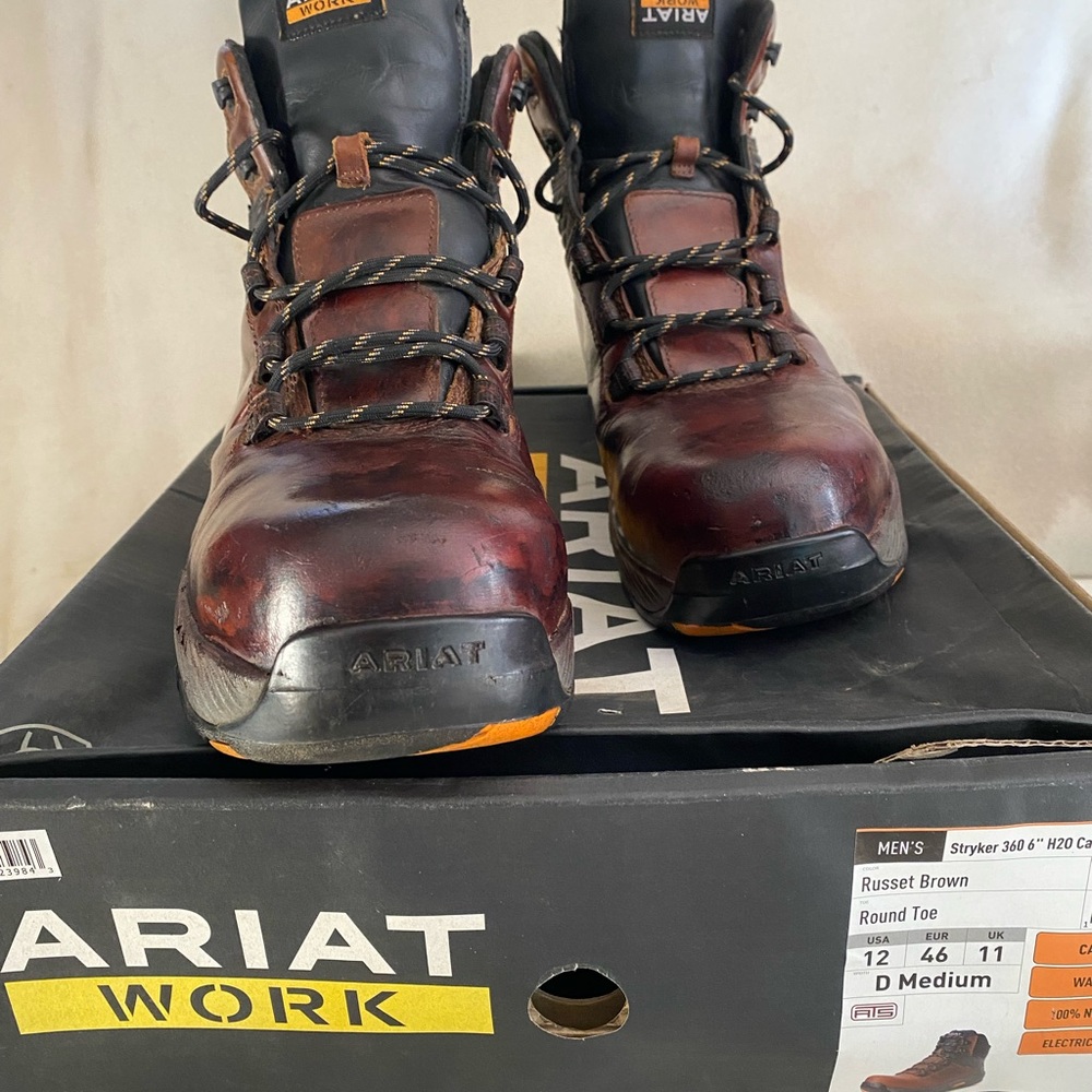 Ariat Men's Dark Brown Work Boots Size 12-D